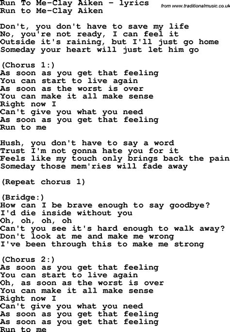 run to me|run to me lyrics.